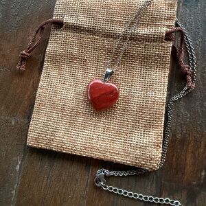 Red Jasper Necklace Red Jasper Pendant Crystal Heart Necklace
